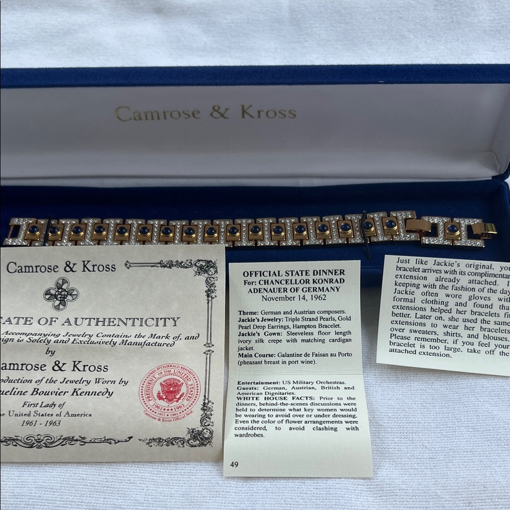 Camrose & Kross Gold and Blue Inauguration Adjustable Bracelet